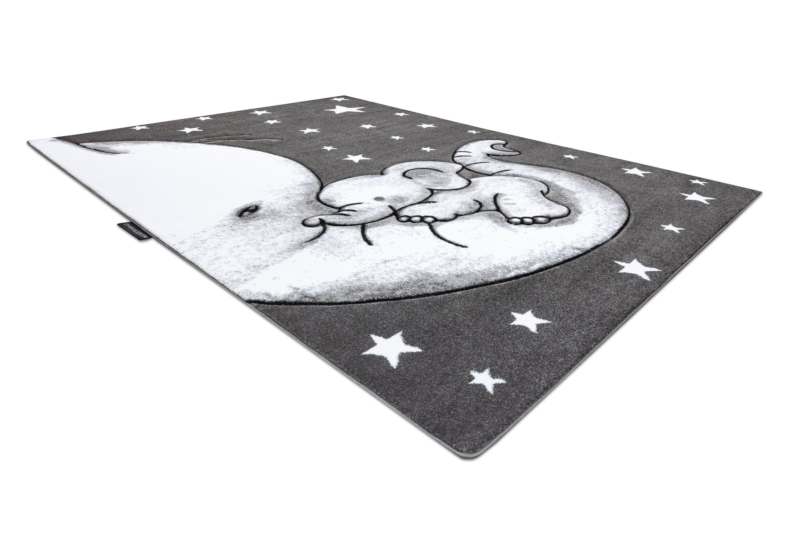 Dywan PETIT TRUMPET TRĄBA SŁONIA SŁONIK GWIAZDKI szary 160x220 cm