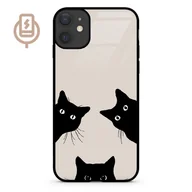 Etui i futerały do telefonów - Czarne koty - iPhone 11 Etui szklane flexible indukcyjne - miniaturka - grafika 1