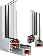 Okna - Okno plastikowe PCV Aluplast Ideal 4000 Okno rozwierno-uchylne + rozwierne (ruchomy słupek z jedną klamką) 900x1600 - miniaturka - grafika 1