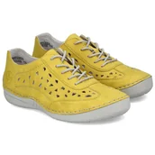 Półbuty damskie - Półbuty damskie ażurowe Rieker 52517-68 YELLOW 37 - miniaturka - grafika 1