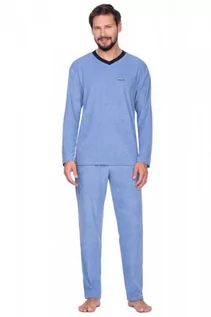 Piżamy męskie - Regina 592 jasno niebieska plus piżama męska - grafika 1