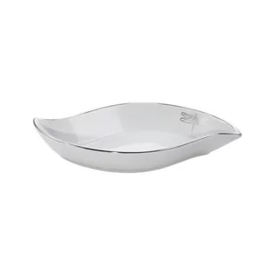 Patera Ceramiczna Lori 36X18X5 Biała + Srebrna - Tace i patery - miniaturka - grafika 1