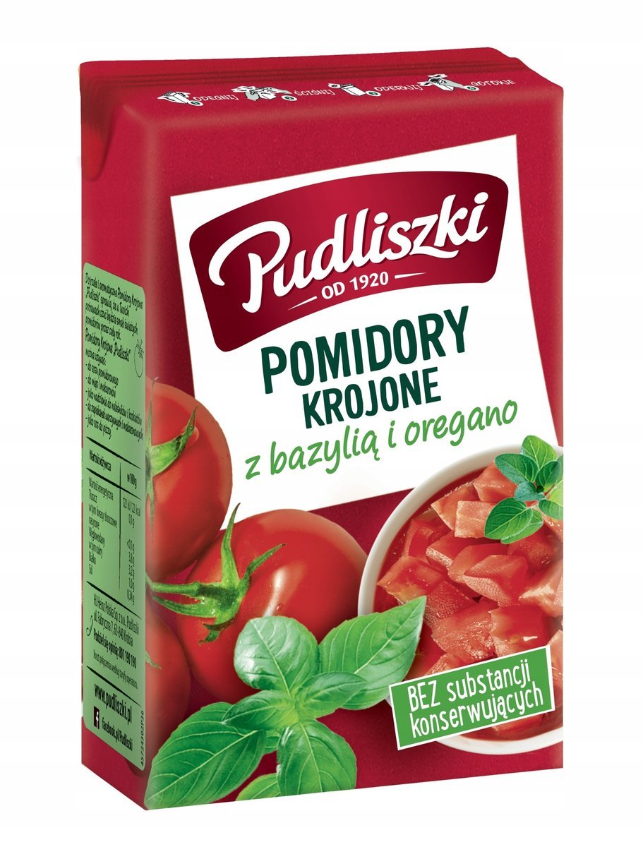 Pomidory krojone z bazylią Pudliszki 400 g