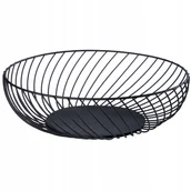 Dekoracje domu - Koszyk metalowy na owoce 28 cm, czarna - miniaturka - grafika 1