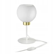 Lampy stojące - Lampka Nocna Stołowa Dekoracyjna Biała Szklana Kula White Glass L1 LED E27 - miniaturka - grafika 1