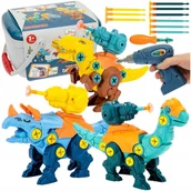 Klocki - Klocki Konstrukcyjne Dinozaury Zestaw Do Skręcania Wkretarka Śrubokret Dino - miniaturka - grafika 1