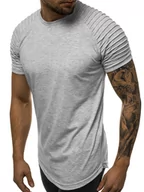 Koszulki męskie - T-SHIRT MĘSKI BEZ NADRUKU SZARY OZONEE O/1256/20 - Ozonee - miniaturka - grafika 1