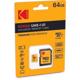 Kodak microSDXC 64GB Class 10 U3 (EKMSDM64GXC10HPRK) - Karty pamięci - miniaturka - grafika 1