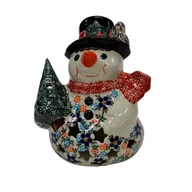 Ozdoby bożonarodzeniowe - Ceramiczny bałwan mały Ceramika Bolesławiec - miniaturka - grafika 1