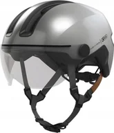 Kaski rowerowe - Kask rowerowy Abus Hud-y Ace Gleam Silver roz.L 57-61cm regulowany z osłoną - miniaturka - grafika 1