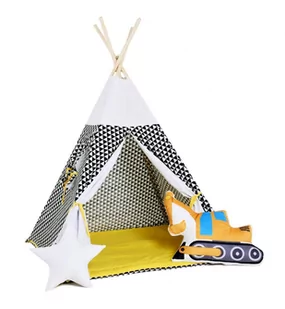 SowkaDesign Namiot tipi dla dzieci, bawełna, okienko, koparka, kultowy promyk - Namioty i tipi dla dzieci - miniaturka - grafika 1