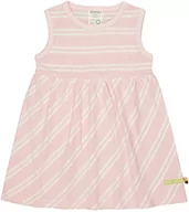 Sukienki - loud + proud Dziewczęca sukienka w paski z lnu, certyfikat GOTS sukienka dziecięca, różowy, 98/104 cm - miniaturka - grafika 1
