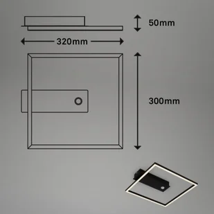Briloner Lampa sufitowa LED Nici kwadratowa czarna czujnik - Lampy sufitowe - miniaturka - grafika 2