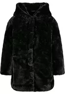 Kurtki i płaszcze dla dziewczynek - Urban Classics Dziewczęcy płaszcz Girls Hooded Teddy Coat, przytulna kurtka zimowa z kapturem, dostępny w 2 kolorach, rozmiary 110/116-158/164, czarny, 134/140 cm - miniaturka - grafika 1