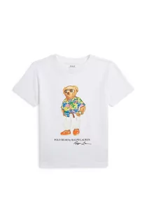 Koszulki dla chłopców - Polo Ralph Lauren t-shirt bawełniany dziecięcy kolor biały z nadrukiem - grafika 1