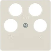 Klawisze i ramki - Berker B.Kwadrat Płytka centralna do gniazda antenowego 4 - wyjściowego kremowy (148402) - miniaturka - grafika 1