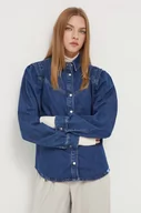 Koszule damskie - Karl Lagerfeld Jeans koszula jeansowa damska kolor granatowy regular z kołnierzykiem klasycznym - miniaturka - grafika 1