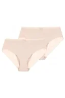 Majtki damskie - Gładkie bawełniane figi damskie (2 pack) z koronką LPC 162 - miniaturka - grafika 1