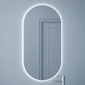 Lustra - Lustro łazienkowe owalne LED 100x40 podświetlane - miniaturka - grafika 1