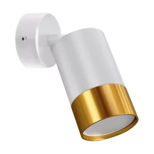 Regulowana lampa ścienna Puzon do przedpokoju biała złota - Lampy ścienne - miniaturka - grafika 1