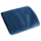 Narzuty - Granatowa narzuta welwetowa SOFIA 230x260 cm - miniaturka - grafika 1