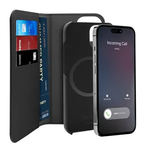 Etui z klapką Puro Wallet Detachable 2w1 do Apple iPhone 14 Plus Black (8018417440397) - Etui i futerały do telefonów - miniaturka - grafika 2