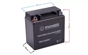 Akumulator Moretti AGM (Gel) MB9-BS - Części motocyklowe - miniaturka - grafika 1