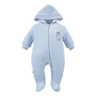 Kombinezony dla dzieci - Kombinezon welurowy dziecięcy niebieski z kaczuszką 62 - miniaturka - grafika 1