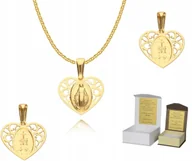 Biżuteria dla dzieci - Złoty łańcuszek pr. 585 Cudowny Medalik Matka Boska 45 cm DEDYKACJA GZ1MZ1 - miniaturka - grafika 1