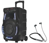 Power audio - Manta SPK5033 40W Bluetooth Radio FM Mikrofon Karaoke Czarny + Słuchawki MNH02 - miniaturka - grafika 1