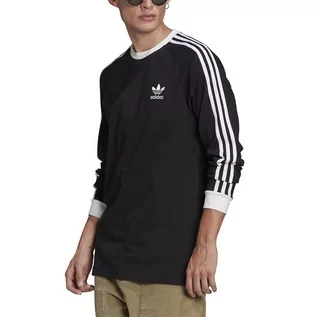 Koszulki sportowe męskie - Koszulka adidas Originals Adicolor Classics 3-Stripes Long Sleeve GN3478 - czarna - Adidas - grafika 1