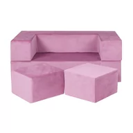 Sofy i kanapy - MeowBaby® Sofa Dziecięca Standard, Kanapa dla Dzieci, Welurowa, Różowa - miniaturka - grafika 1