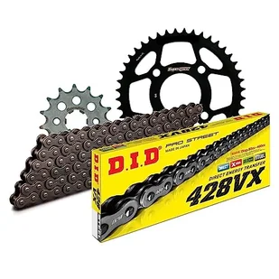 Zestaw łańcuchów DID stal 428VX / 130 nitowy zamek do Honda CBR 125 ccm rok prod. 2011-2019 - Części motocyklowe - miniaturka - grafika 1