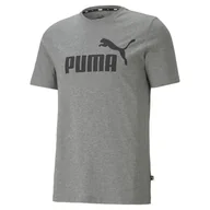 Koszulki sportowe męskie - Męska koszulka z logo Essentials PUMA Medium Gray Heather - miniaturka - grafika 1