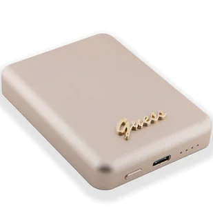 Guess Powerbank indukcyjny 15W GUPBM5ALGSGD 5000mAh złoty/gold MagSafe Metal Script Logo - Powerbanki - miniaturka - grafika 6