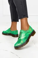 Półbuty damskie - Zielone półbuty Maciejka sznurowane błyszczące POLSKA SKÓRA 04087-09-00-5 - miniaturka - grafika 1