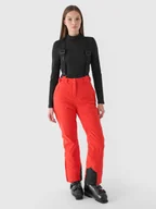 Spodnie narciarskie - 4F Spodnie narciarskie z szelkami membrana 10000 damskie - czerwone XL - miniaturka - grafika 1