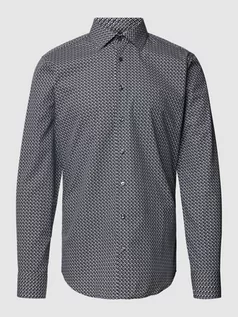 Koszule męskie - Koszula biznesowa o kroju super slim fit z fakturowanym wzorem - grafika 1