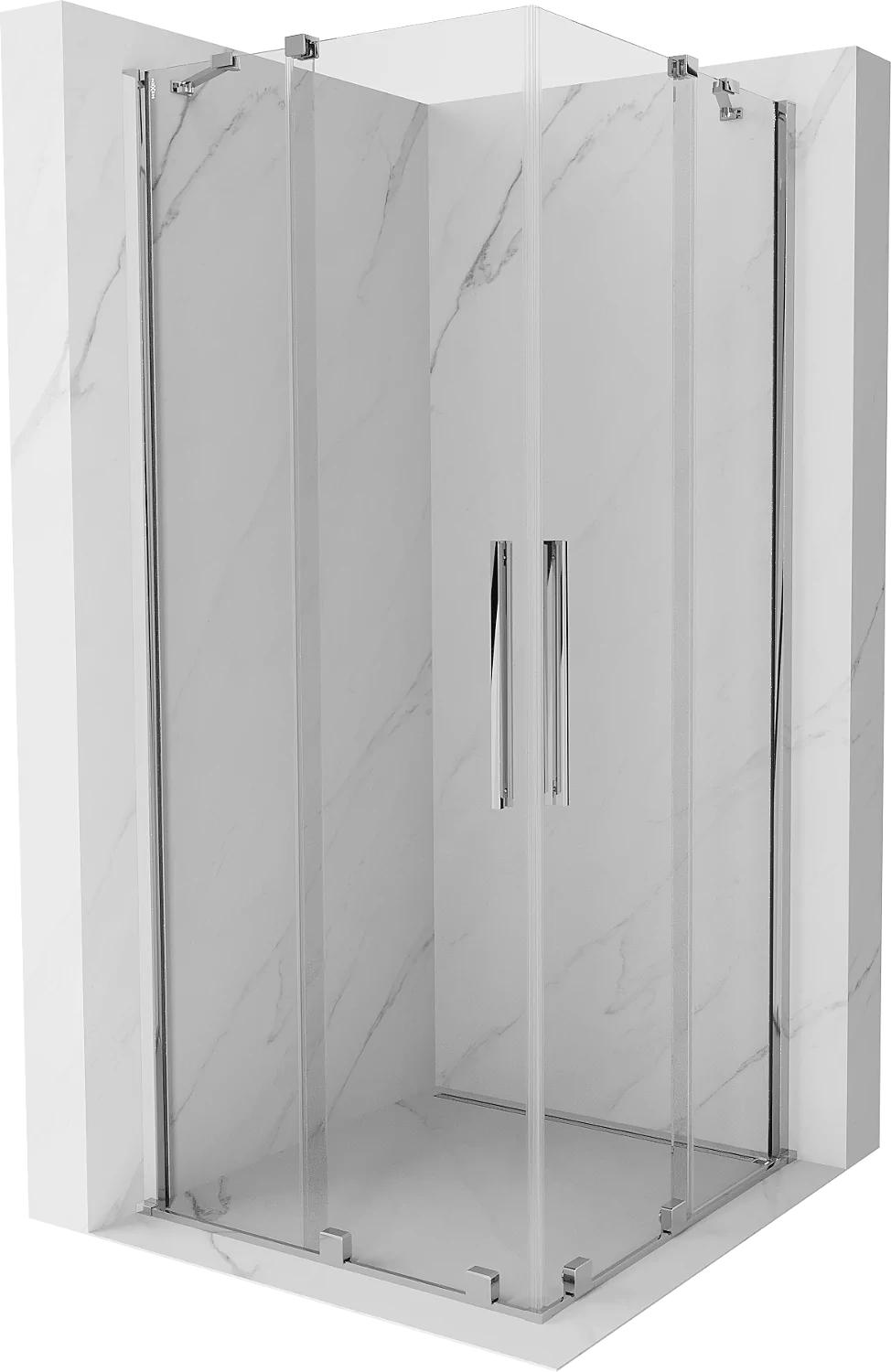Mexen Velar Duo kabina prysznicowa rozsuwana 100x100 cm, transparent, chrom - 871-100-100-02-01