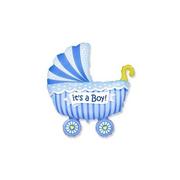 Baby shower i roczek - GoDAN Balon foliowy 24" FX Wózek dziecięcy dla chłopca, niebieski BFOL/2461-5 - miniaturka - grafika 1