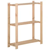 Szafy i regały magazynowe - Regał z 3 półkami, 60x28,5x90 cm, drewno sosnowe - miniaturka - grafika 1