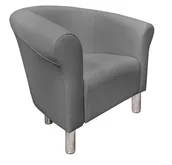 Fotele - ATOS Fotel Milo D22 jasny szary nogi chrom - miniaturka - grafika 1