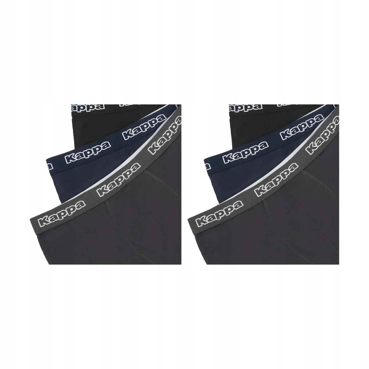 2-PAK Bokserki męskie bawełniane Kappa 3-pack czarny grafit granat 2XL