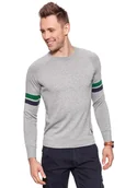 Swetry męskie - Wrangler, Sweter męski, Raglan Knit Mid Grey Mel W8615Pr37, rozmiar XXL - miniaturka - grafika 1