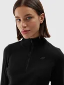 Bluzy damskie - Bielizna termoaktywna polarowa (góra) damska 4F 4FWAW24UFLEF048-20S Czarny - miniaturka - grafika 1