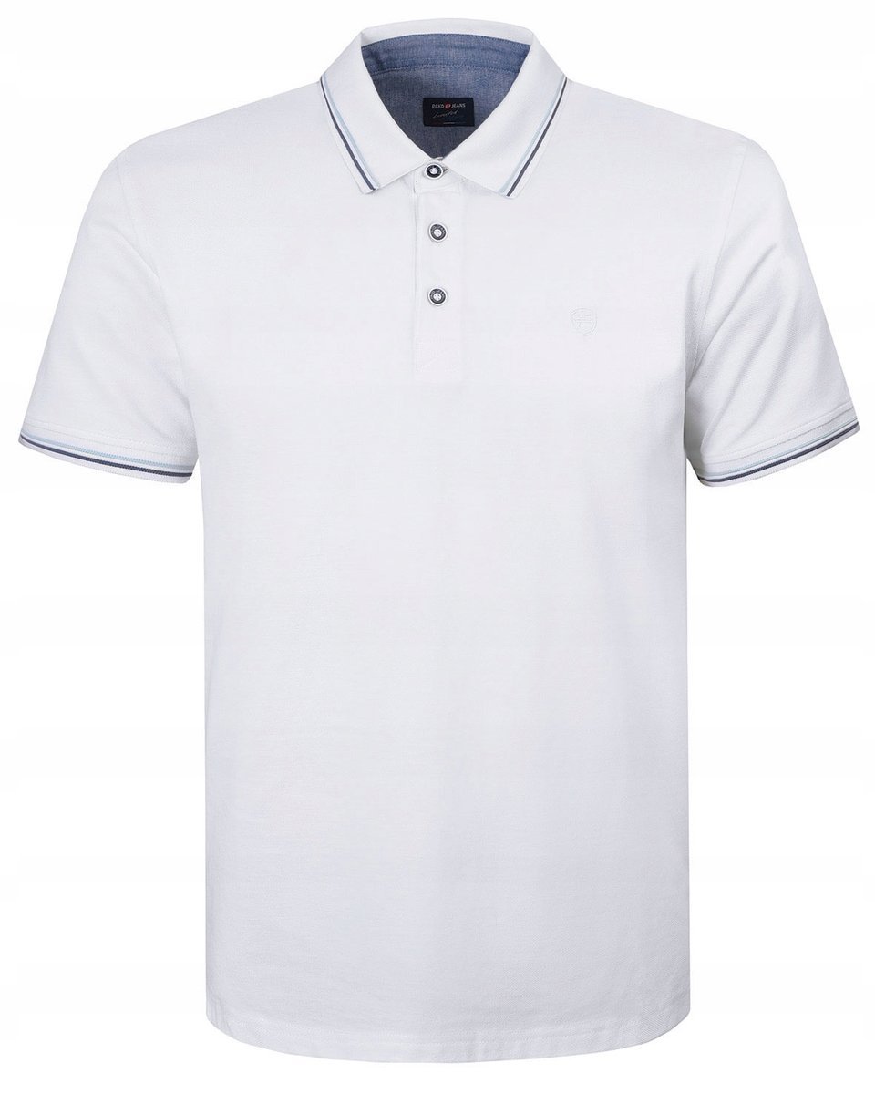 POLO Koszulka Męska BIAŁA Bawełniana BORON Elegancka XL Pako Jeans