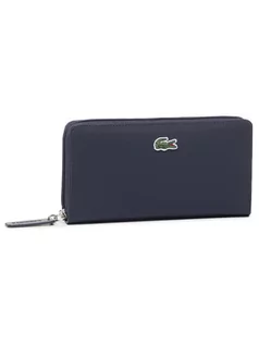 Portfele - Lacoste Duży Portfel Damski L Zip Wallet NF2900PO Granatowy - grafika 1