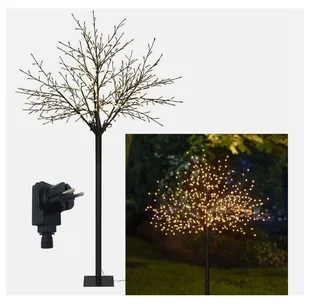 Świąteczne drzewko LED 220 cm ciepła biel lampki choinka święta - Ozdoby bożonarodzeniowe - miniaturka - grafika 1