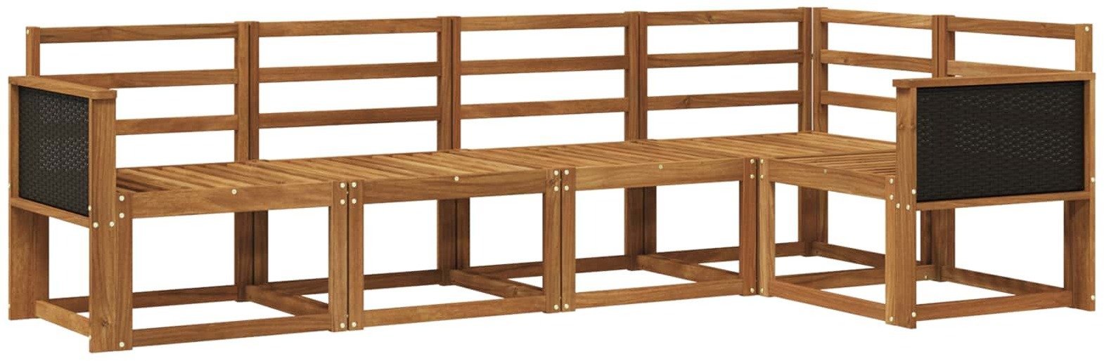 vidaXL Zestaw sof na zewnątrz 5 pcs naturalny Lite Drewno Akacji