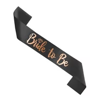 Gadżety na imprezę - Szarfa na wieczór panieński Bride To Be, czarna napis rose gold - miniaturka - grafika 1